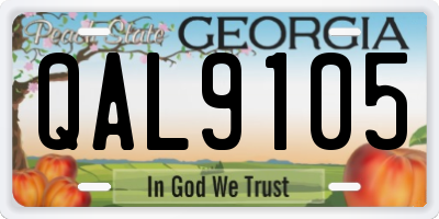 GA license plate QAL9105