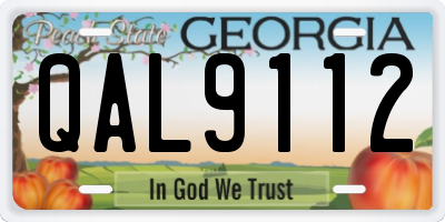 GA license plate QAL9112