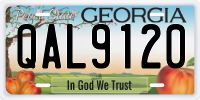 GA license plate QAL9120