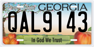 GA license plate QAL9143