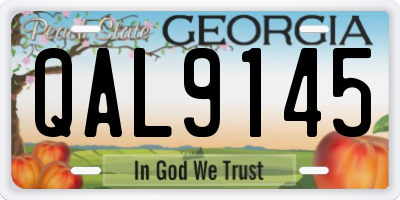 GA license plate QAL9145