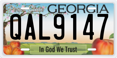 GA license plate QAL9147