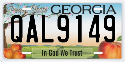 GA license plate QAL9149
