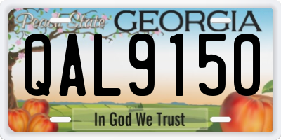 GA license plate QAL9150