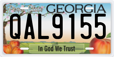 GA license plate QAL9155