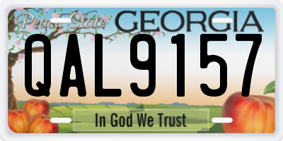 GA license plate QAL9157