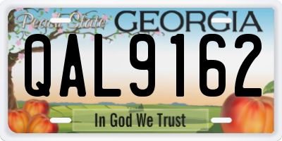 GA license plate QAL9162
