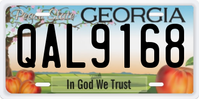 GA license plate QAL9168