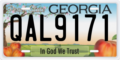 GA license plate QAL9171