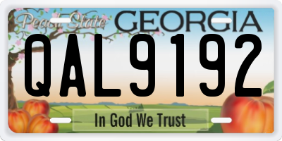 GA license plate QAL9192