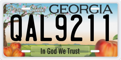 GA license plate QAL9211