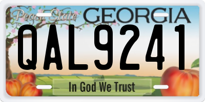 GA license plate QAL9241