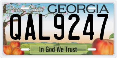 GA license plate QAL9247