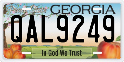GA license plate QAL9249
