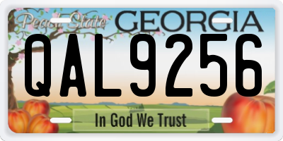 GA license plate QAL9256