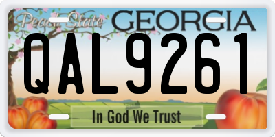 GA license plate QAL9261