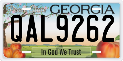GA license plate QAL9262