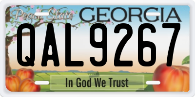 GA license plate QAL9267