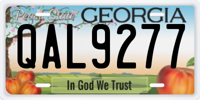 GA license plate QAL9277