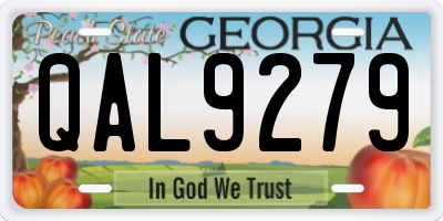 GA license plate QAL9279