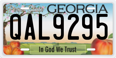 GA license plate QAL9295