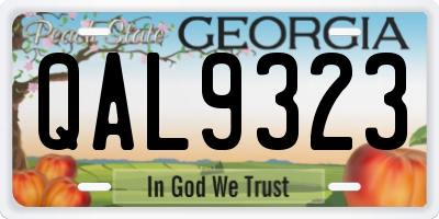 GA license plate QAL9323