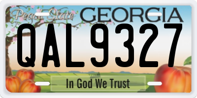 GA license plate QAL9327