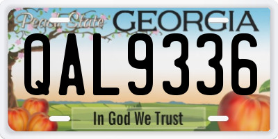 GA license plate QAL9336