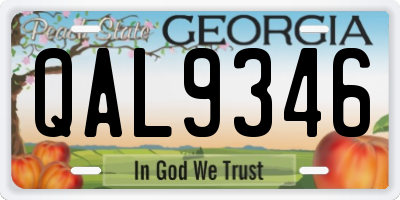 GA license plate QAL9346