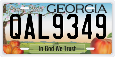 GA license plate QAL9349