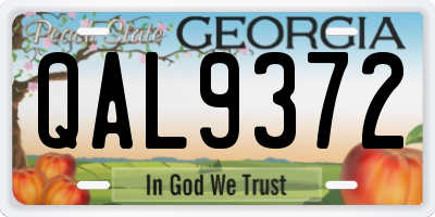GA license plate QAL9372