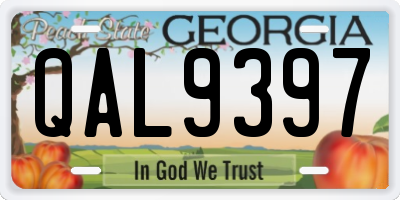 GA license plate QAL9397