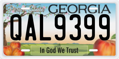 GA license plate QAL9399
