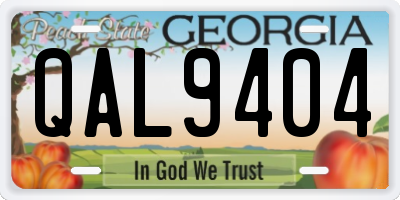 GA license plate QAL9404