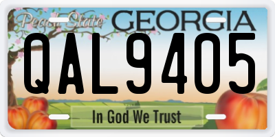 GA license plate QAL9405