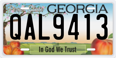 GA license plate QAL9413