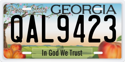 GA license plate QAL9423