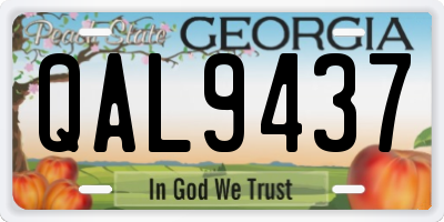 GA license plate QAL9437