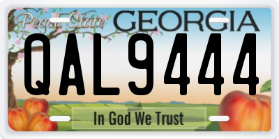 GA license plate QAL9444