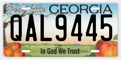GA license plate QAL9445