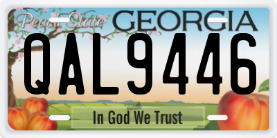 GA license plate QAL9446