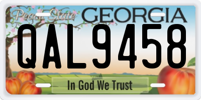 GA license plate QAL9458