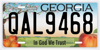 GA license plate QAL9468