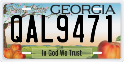 GA license plate QAL9471