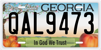 GA license plate QAL9473