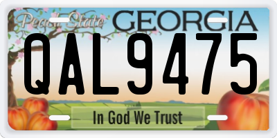 GA license plate QAL9475