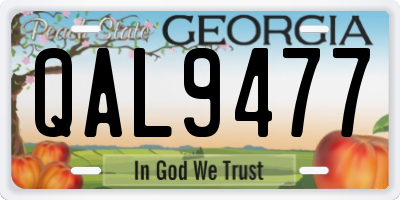 GA license plate QAL9477