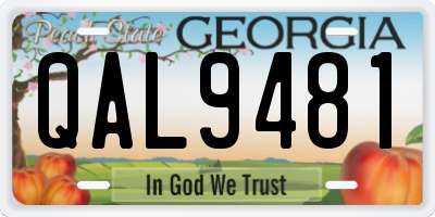 GA license plate QAL9481