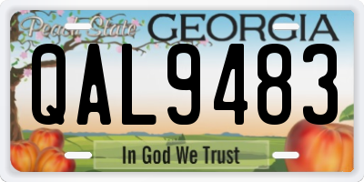 GA license plate QAL9483