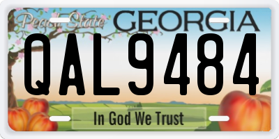 GA license plate QAL9484